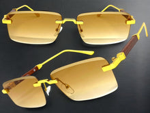 Classy Elegant Luxury Modern Style SUNGLASSES Rimless Gold Frame 5334
