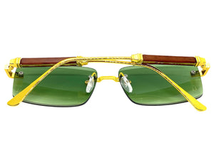 Classy Elegant Luxury Modern Style SUNGLASSES Rimless Gold Frame 5334