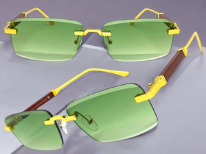 Classy Elegant Luxury Modern Style SUNGLASSES Rimless Gold Frame 5334