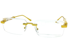 Classy Elegant Luxury Modern Style Clear Lens EYEGLASSES Rimless Gold Frame 5334