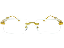 Classy Elegant Luxury Modern Style Clear Lens EYEGLASSES Rimless Gold Frame 5334