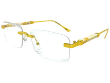 Classy Elegant Luxury Modern Style Clear Lens EYEGLASSES Rimless Gold Frame 5334