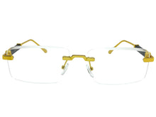 Classy Elegant Luxury Modern Style Clear Lens EYEGLASSES Rimless Gold Frame 5334
