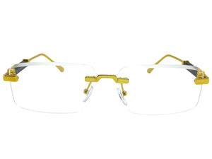 Classy Elegant Luxury Modern Style Clear Lens EYEGLASSES Rimless Gold Frame 5334