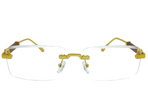 Classy Elegant Luxury Modern Style Clear Lens EYEGLASSES Rimless Gold Frame 5334