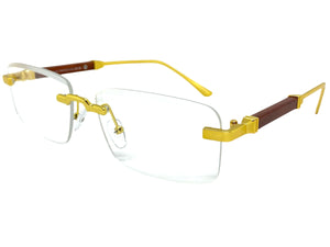 Classy Elegant Luxury Modern Style Clear Lens EYEGLASSES Rimless Gold Frame 5334