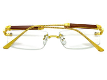Classy Elegant Luxury Modern Style Clear Lens EYEGLASSES Rimless Gold Frame 5334