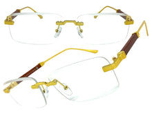 Classy Elegant Luxury Modern Style Clear Lens EYEGLASSES Rimless Gold Frame 5334