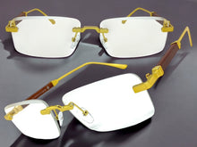 Classy Elegant Luxury Modern Style Clear Lens EYEGLASSES Rimless Gold Frame 5334