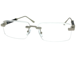 Classy Elegant Luxury Modern Style Clear Lens EYEGLASSES Rimless Silver Frame 5334