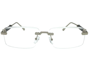 Classy Elegant Luxury Modern Style Clear Lens EYEGLASSES Rimless Silver Frame 5334