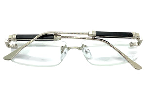 Classy Elegant Luxury Modern Style Clear Lens EYEGLASSES Rimless Silver Frame 5334