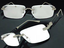 Classy Elegant Luxury Modern Style Clear Lens EYEGLASSES Rimless Silver Frame 5334