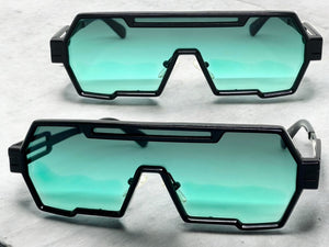 Contemporary Modern Futuristic Style SUNGLASSES Sleek Black Frame 5264