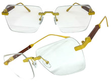 Classy Elegant Luxury Modern Style Clear Lens EYEGLASSES Rimless Gold Frame 5331