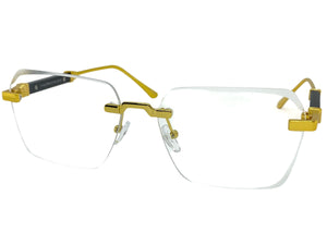Classy Elegant Luxury Modern Style Clear Lens EYEGLASSES Rimless Gold Frame 5331