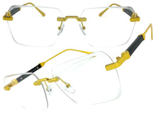 Classy Elegant Luxury Modern Style Clear Lens EYEGLASSES Rimless Gold Frame 5331