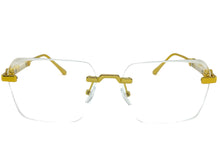 Classy Elegant Luxury Modern Style Clear Lens EYEGLASSES Rimless Gold Frame 5331