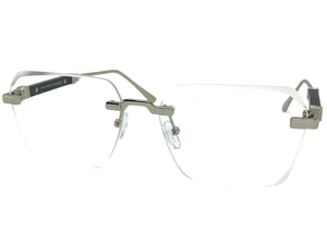 Classy Elegant Luxury Modern Style Clear Lens EYEGLASSES Rimless Silver Frame 5331