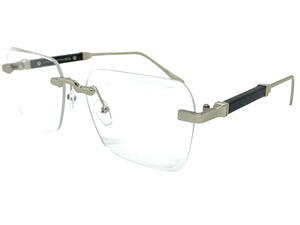 Classy Elegant Luxury Modern Style Clear Lens EYEGLASSES Rimless Silver Frame 5331