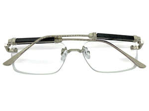 Classy Elegant Luxury Modern Style Clear Lens EYEGLASSES Rimless Silver Frame 5331
