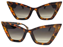 Oversized Vintage Retro Cat Eye Style SUNGLASSES Large Thick Pointy Leopard Frame 80696