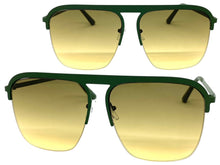 Classic Modern Vintage Retro Aviator Style SUNGLASSES Green Frame 5325