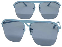 Classic Modern Vintage Retro Aviator Style SUNGLASSES Blue Frame 5325
