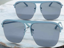 Classic Modern Vintage Retro Aviator Style SUNGLASSES Blue Frame 5325