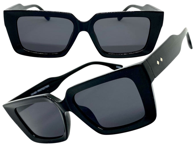 Classic Hardcore Vintage Retro Style SUNGLASSES Black Frame Dark Lens 80887