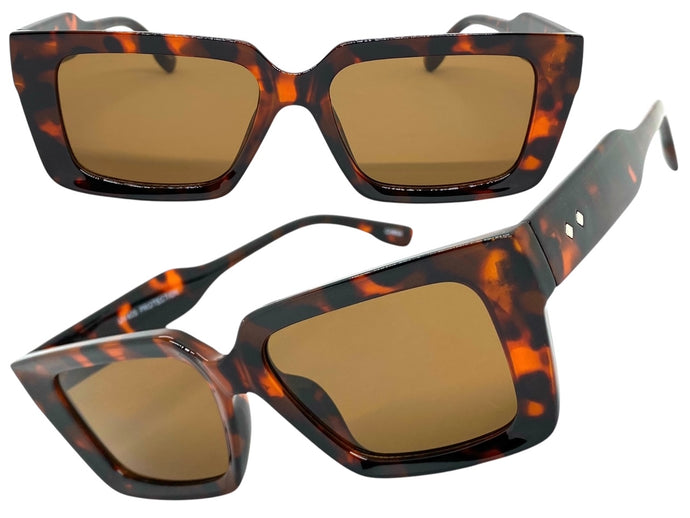 Classic Hardcore Vintage Retro Style SUNGLASSES Tortoise Frame Brown Lens 80887