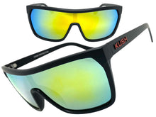 Oversized Modern Retro Shield Style KUSH SUNGLASSES Large Matte Black Frame 6211