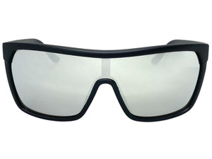 Oversized Modern Retro Shield Style KUSH SUNGLASSES Large Matte Black Frame 6211