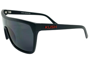 Oversized Modern Retro Shield Style KUSH SUNGLASSES Large Matte Black Frame 6210