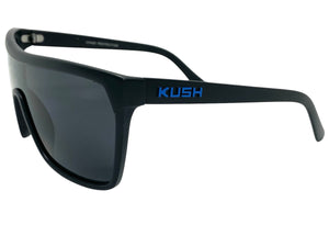 Oversized Modern Retro Shield Style KUSH SUNGLASSES Large Matte Black Frame 6210