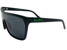 Oversized Modern Retro Shield Style KUSH SUNGLASSES Large Matte Black Frame 6210