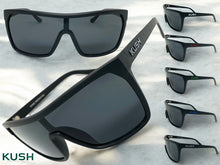 Oversized Modern Retro Shield Style KUSH SUNGLASSES Large Matte Black Frame 6210