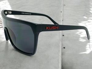 Oversized Modern Retro Shield Style KUSH SUNGLASSES Large Matte Black Frame 6210