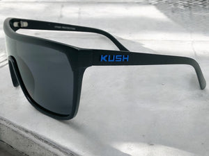 Oversized Modern Retro Shield Style KUSH SUNGLASSES Large Matte Black Frame 6210