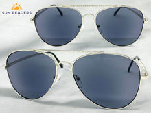 Classic Vintage Retro Aviator Style READING SUNGLASSES READERS Silver Frame Lens Strength +1.50