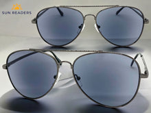 Classic Vintage Retro Aviator Style READING SUNGLASSES READERS Gunmetal Frame Lens Strength +2.25