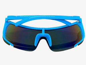 Oversized Modern Retro Shield Style SUNGLASSES X-Large Blue Frame 5340