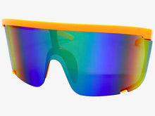 Oversized Modern Retro Shield Style SUNGLASSES X-Large Neon Orange Frame 5340