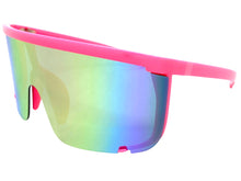 Oversized Modern Retro Shield Style SUNGLASSES X-Large Hot Pink Frame 5340
