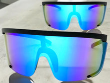 Oversized Modern Retro Shield Style SUNGLASSES X-Large Matte Black Frame 5340