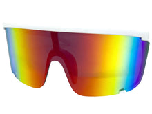 Oversized Modern Retro Shield Style SUNGLASSES X-Large White Frame 5340