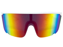 Oversized Modern Retro Shield Style SUNGLASSES X-Large White Frame 5340