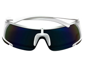 Oversized Modern Retro Shield Style SUNGLASSES X-Large White Frame 5340