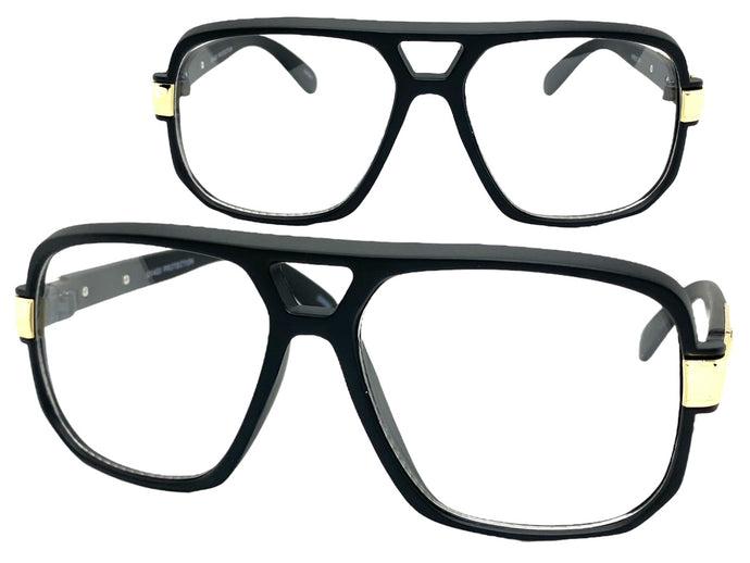 Classic Vintage Retro Hip Hop Rapper Style Clear Lens EYEGLASSES Square Black Frame 9763