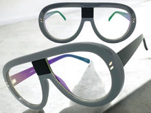 Oversized Vintage Retro Style Clear Lens EYEGLASSES Large Gray Frame 7308